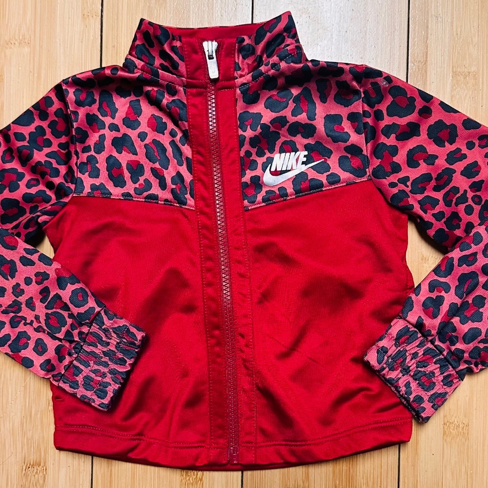 Nike Little Girls Leopard Print Tricot Tracksuit Jacket